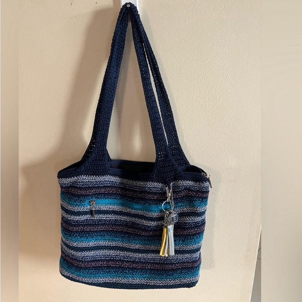 The SAK Striped Blue/Purple/Lavender Crotchet BOHO purse! NWOT!
